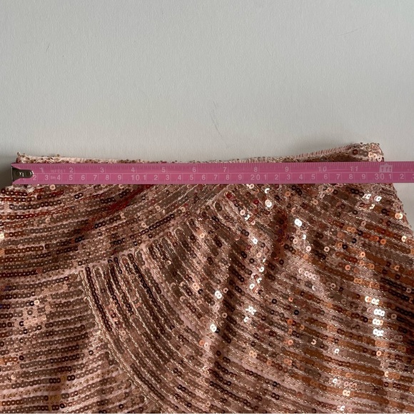 Rose Gold Sequin Mini Skirt - Picture 5 of 8